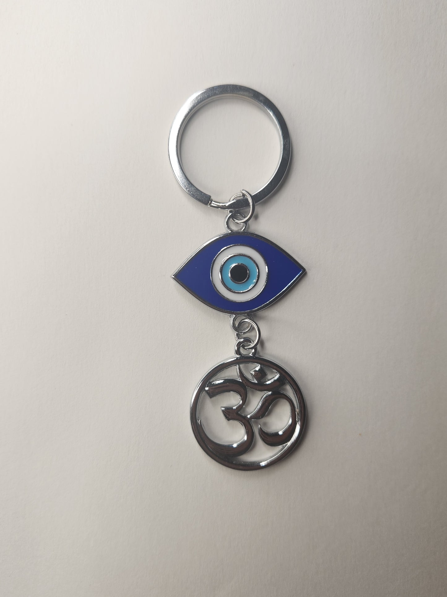 Evil eye Keychain ( silver pendant)