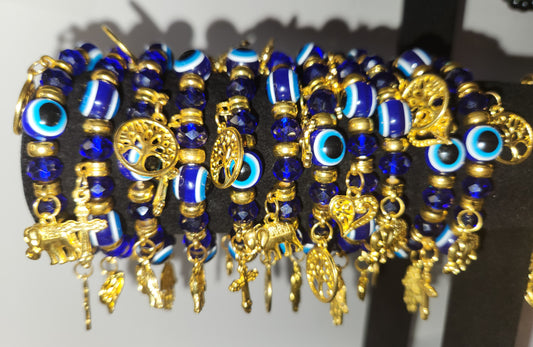 Gold&blue Evil Eye bracelet